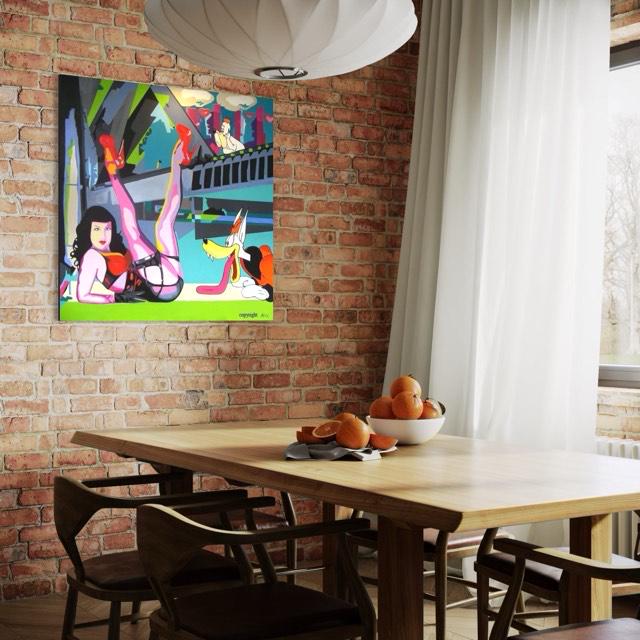 Droopy loves you 100 cm x 100cm x 1,5 cm