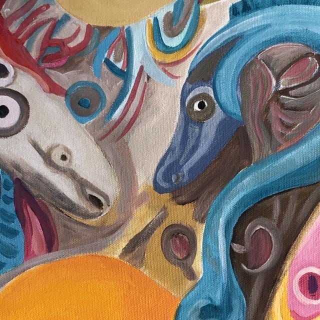 Big eyes III 100 cm x 100cm x 1,5 cm