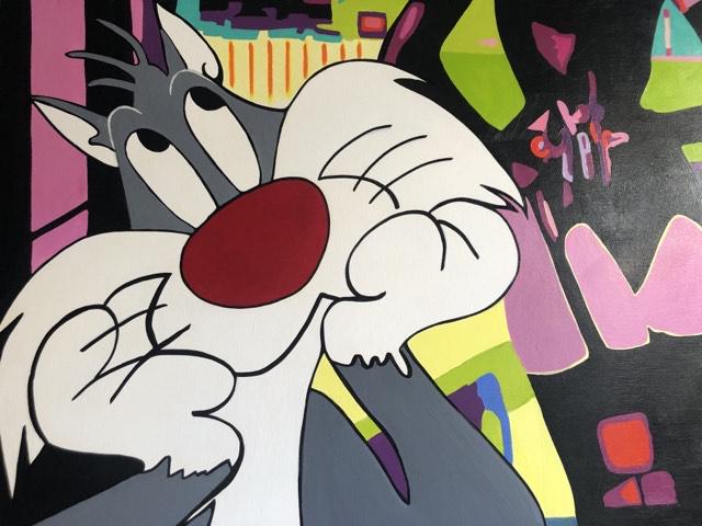 Titi et Gros minet 100 cm x 100cm x 1,5 cm