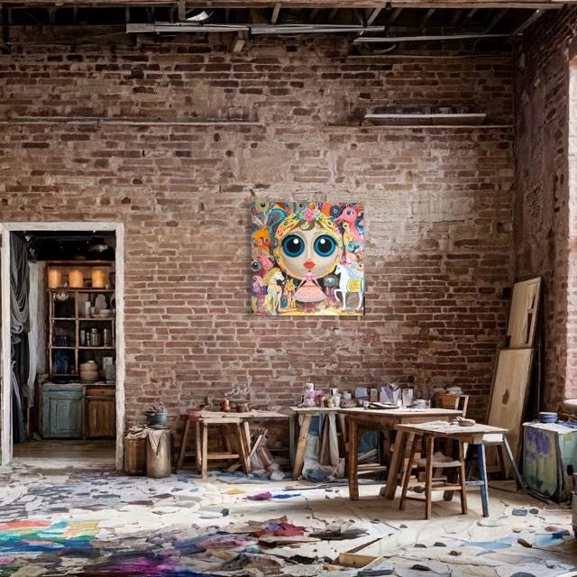 Big eyes III 100 cm x 100cm x 1,5 cm