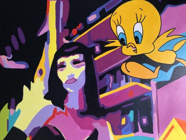 Titi et Gros minet 100 cm x 100cm x 1,5 cm