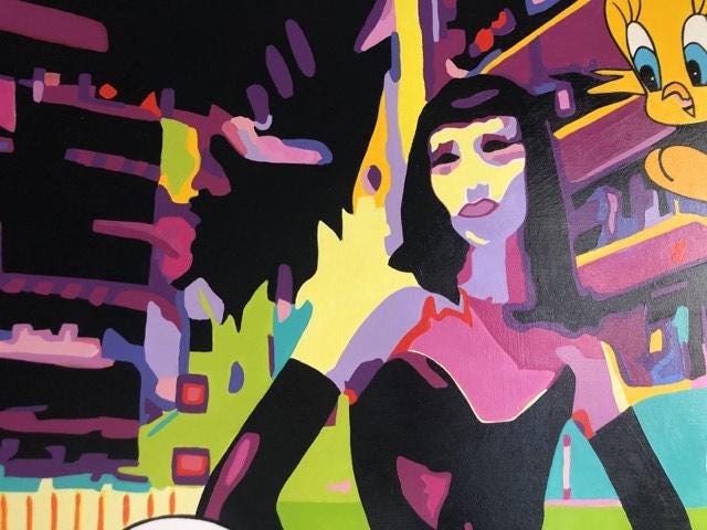 Titi et Gros minet 100 cm x 100cm x 1,5 cm