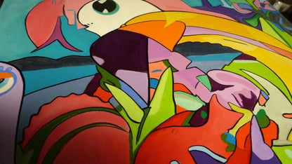 L'oiseau des îles - 40 cm x 40cmx 1,5