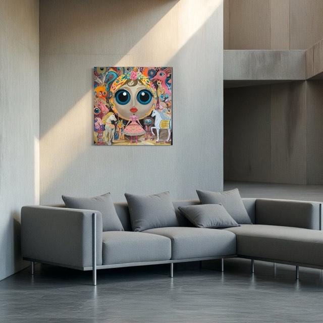 Big eyes III   100 cm x 100cm x 1,5 cm