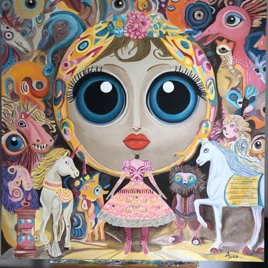 Big eyes III   100 cm x 100cm x 1,5 cm