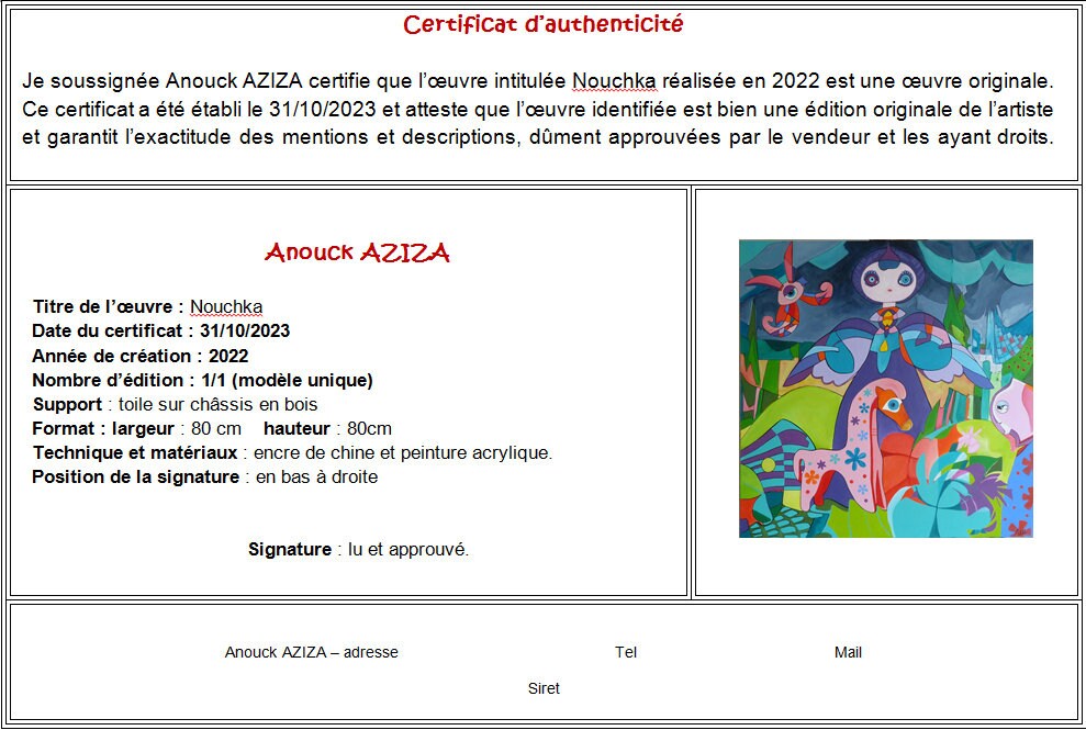 Nouchka -  80 cm x 80cm