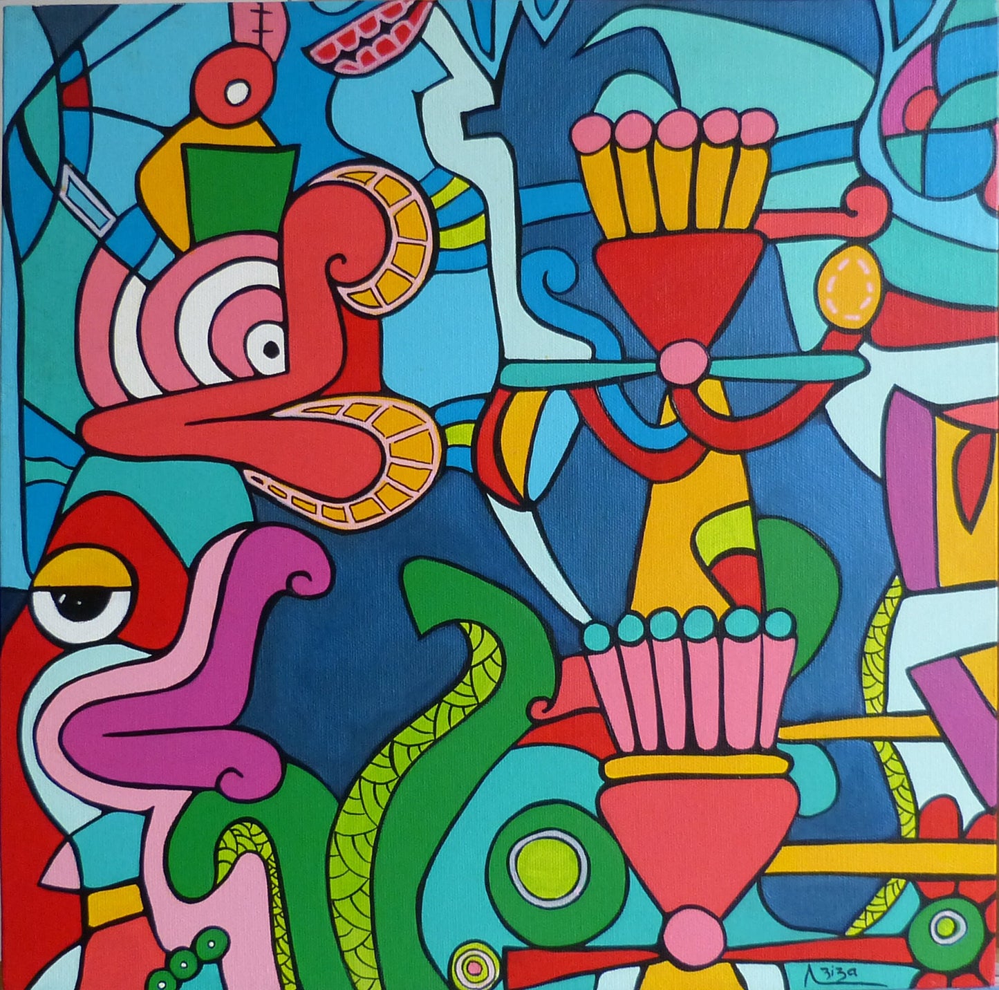 Tlahuizcalpantecuhtli - 40 cm x 40cm x 3 cm