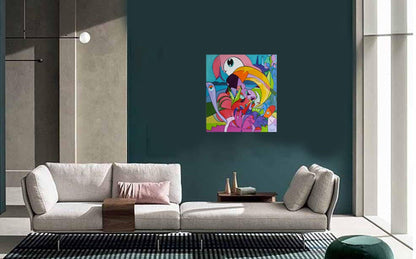L'oiseau des îles - 40 cm x 40cmx 1,5
