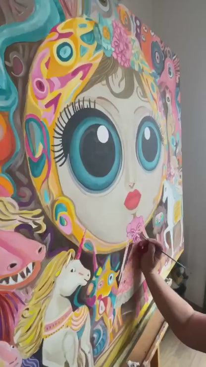 Big eyes III   100 cm x 100cm x 1,5 cm